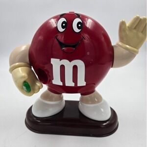 Vintage 1992 M&M's Red Character Candy Dispenser Waving Mars Inc Collectible